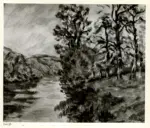 Anonimo , Guillaumin, Jean-Baptiste-Armand - sec. XIX - Arbres au bout d'un fleuve