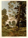 Harpignies, Henri-Joseph , Uomo che passeggia nel bosco