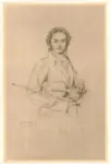 Anonimo , Ingres, Jean Auguste Dominique - sec. XIX - Uomo con violino