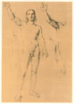 Anonimo , Ingres, Jean Auguste Dominique - sec. XIX - Studio per Jesus remettant les clefs du Paradis à St. Pierre