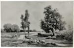 Jacque, Charles , Moutons. Paysage