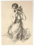 Jourdan, A. , Giovane donna con conchiglia -