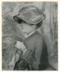 Manet, Edouard , Jeune Femme au Chapeau à Bords Rabattus -