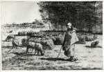 Millet, Jean Francois , Paysanne avec troupeau -