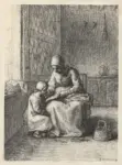 Millet, Jean Francois , M&egrave;re et enfant. Madre e bambino