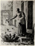 Millet, Jean Francois , Femme donnant à manger à ses poules. Donna dando a mangiare ai polli