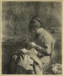 Millet, Jean Francois , - donna che cuce