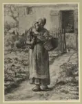 Millet, Jean Francois , Donna con bambino in braccio