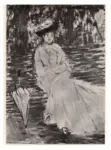 Monet, Claude , Donna seduta su una panchina