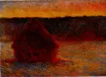 Monet, Claude , Meule au coucher du soleil, temps de givre