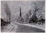 Monet, Claude , L'eglise de Pourville, temp de neige
