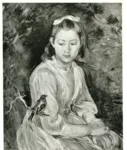 Morisot, Berthe , Jeune fille avec oiseau