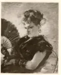 Morisot, Berthe , Femme a l'&eacute;ventail
