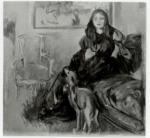 Morisot, Berthe , Jeune fille avec lévrier -