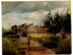 Anonimo , Pissarro, Camille - sec. XIX - Entr&eacute;e d'un Village