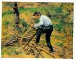 Anonimo , Pissarro, Camille - sec. XIX - Le p&egrave;re Melon sciant du bois &agrave; Pontoise