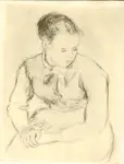 Anonimo , Pissarro, Camille - sec. XIX - Disegno di donna