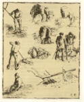 Anonimo , Pissarro, Camille - sec. XIX - Contadini nel campo