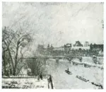 Anonimo , Pissarro, Camille - sec. XX - Le Seine prise du Pont-Neuf (Hiver)