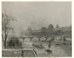 Anonimo , Pissarro, Camille - sec. XIX - Veduta di citt&agrave; con ponte