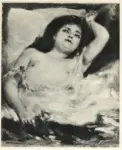Anonimo , Renoir, Pierre Auguste - sec. XIX - Femme &agrave; la rose