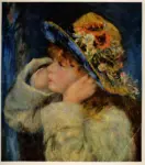 Renoir, Pierre Auguste , Giovanetta con cappello ornato di fiori
