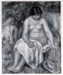 Renoir, Pierre Auguste , Donna nuda seduta con una camicia rossa