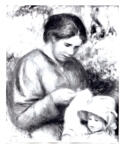 Renoir, Auguste , - ritratto di madre con bambino