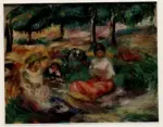 Renoir, Pierre Auguste , Tre fanciulle sedute su un prato