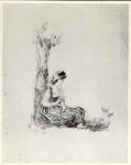 Anonimo , Renoir, Pierre Auguste - sec. XIX - Giovane donna che lavora a maglia