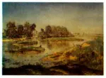 Rousseau, Th&eacute;odore , An exstensive river landscape