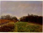 Sisley, Alfred , Paysage &agrave; Louveciennes