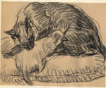 Steinlen, Théophile Alexander , Mamma gatta e i suoi cuccioli