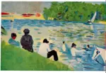 Seurat, Georges , Bagnanti con cavallo