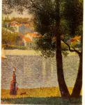 Seurat, Georges , Donna in riva al lago