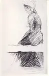 Seurat, Georges , Femme assise sur un banc