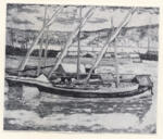 Signac, Paul , Three Moored Fishing Boats -