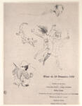 Toulouse-Lautrec, Henri de , - Menù con disegni