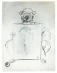 Toulouse-Lautrec, Henri de , Uomo che regge un disegno