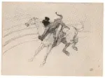 Toulouse-Lautrec, Henri de , Il circo, un clown dalla faccia nera e un cavallo