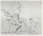 Anonimo , Toulouse-Lautrec, Henri de - sec. XIX - Ussaro con cane