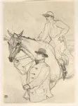 Toulouse-Lautrec, Henri de , Rennreiter auf dem wegw zur waage