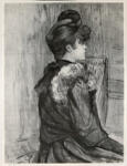 Anonimo , Toulouse-Lautrec, Henri de - sec. XIX - Giovane donna in rosso