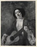 Troyon, Constant , La guitartiste - George Sand