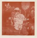 Willette, Adolphe , Donna che scende dalla carrozza con figure