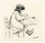 Willette, Adolphe , Donna che scrive