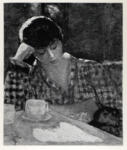 Bonnard, Pierre , Femme accoudée avec chien et nature morte