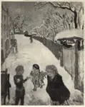 Bonnard, Pierre , Enfants dans la neige. Bambini nella neve