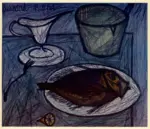 Buffet, Bernard , Nature morte au poissont