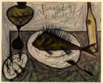 Buffet, Bernard , Frankreich: Stilleben mit Fisch